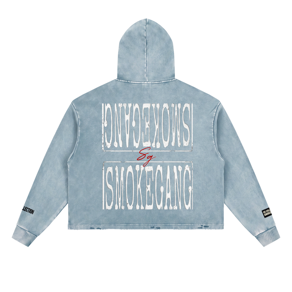 Vintage SG Washed Frayed-Hem Hoodie