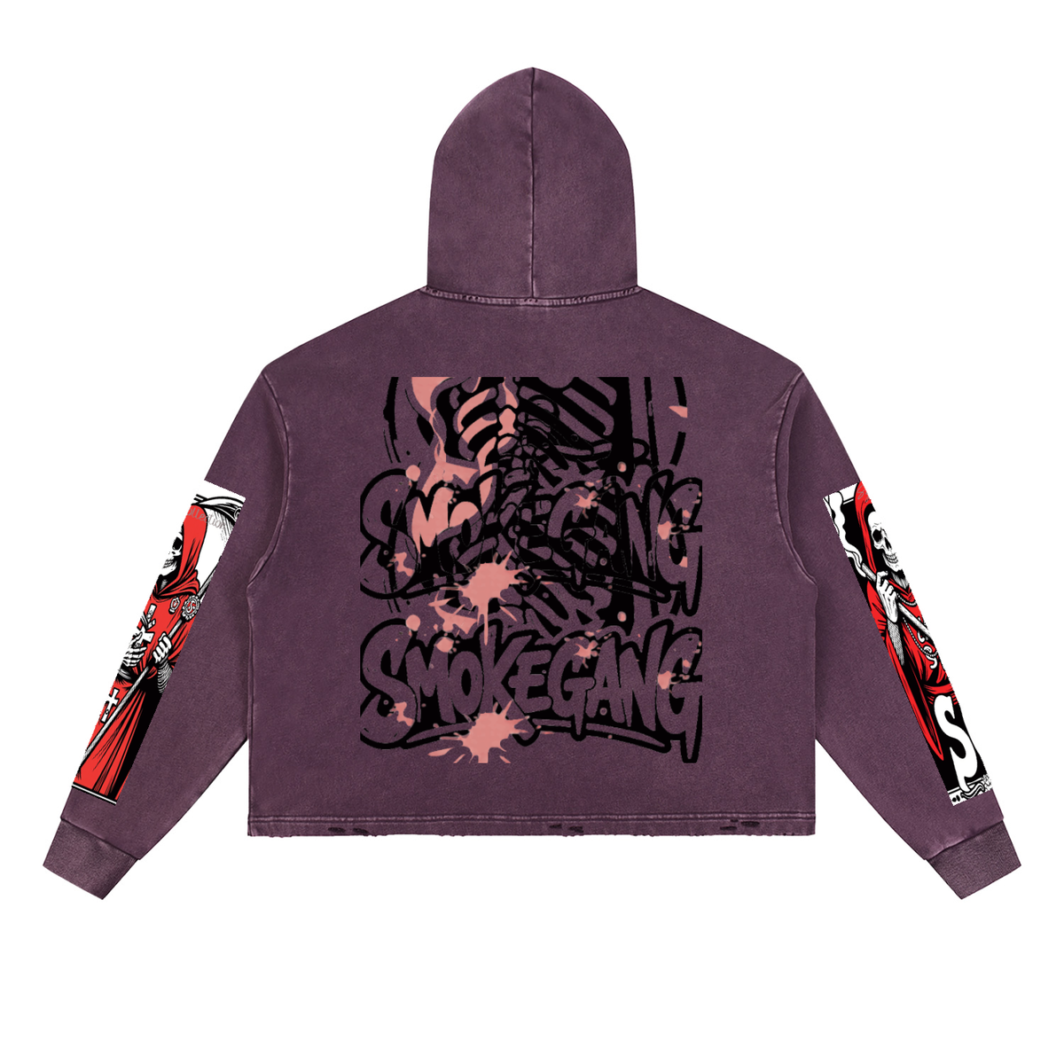 Vintage Washed SG Frayed-Hem Hoodie