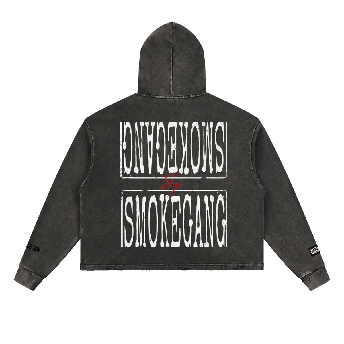 Vintage SG Washed Frayed-Hem Hoodie