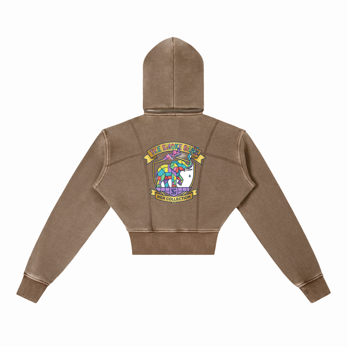 Vintage Washed Cropped Fleece Hoodie