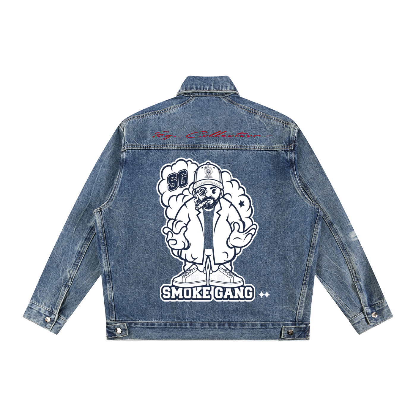 Vintage Wash Zip Up Denim Jacket