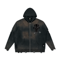 Sg Collection Unisex Distressed Full Zip Sweater