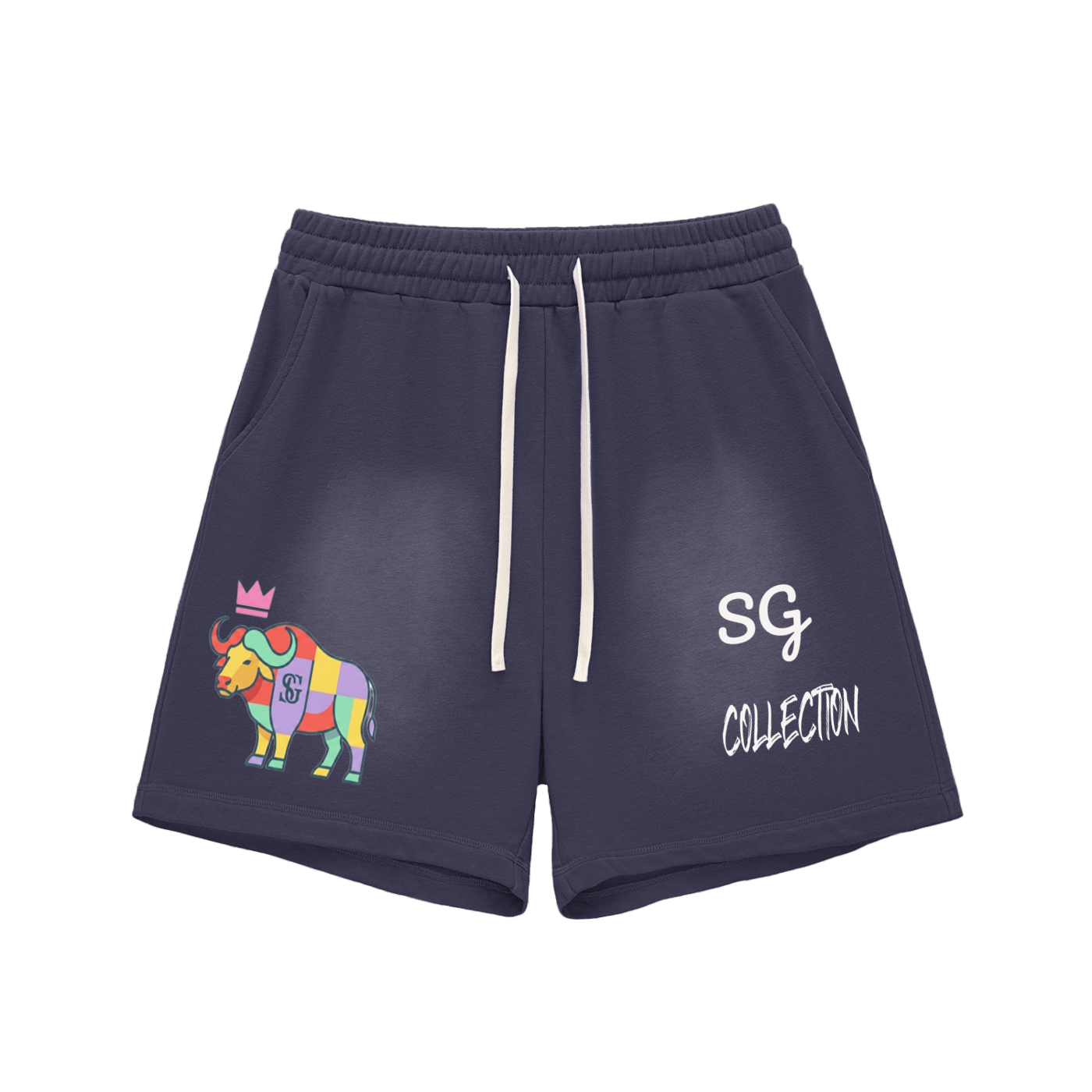 Sun Fade Raw Edge Cotton Shorts