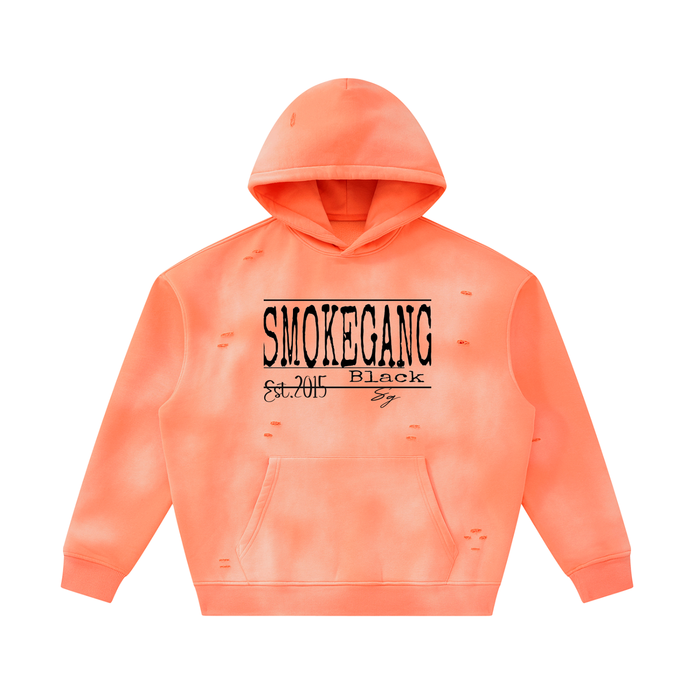 Unisex Sunfade Frayed Fleece Hoodie