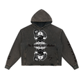 Vintage Washed Frayed-Hem Hoodie