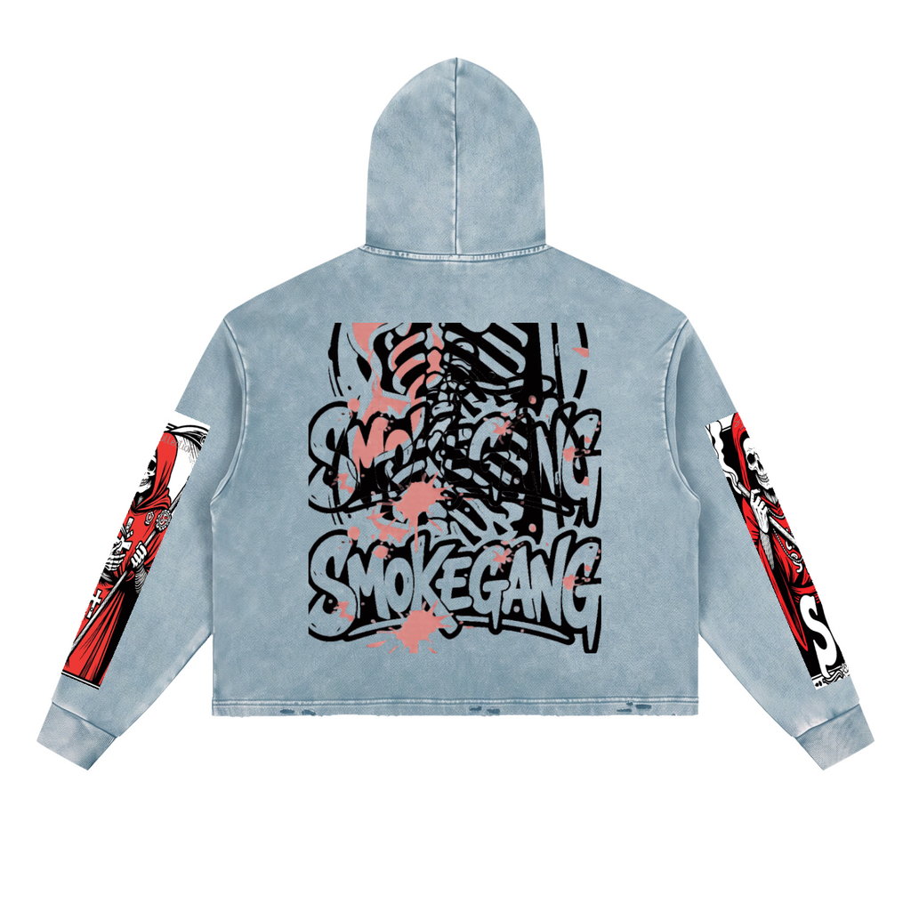 Vintage Washed SG Frayed-Hem Hoodie