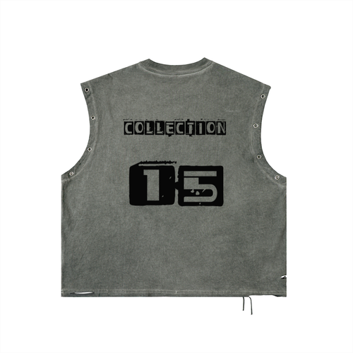 Distressed Grommet Eyelet Tank Top