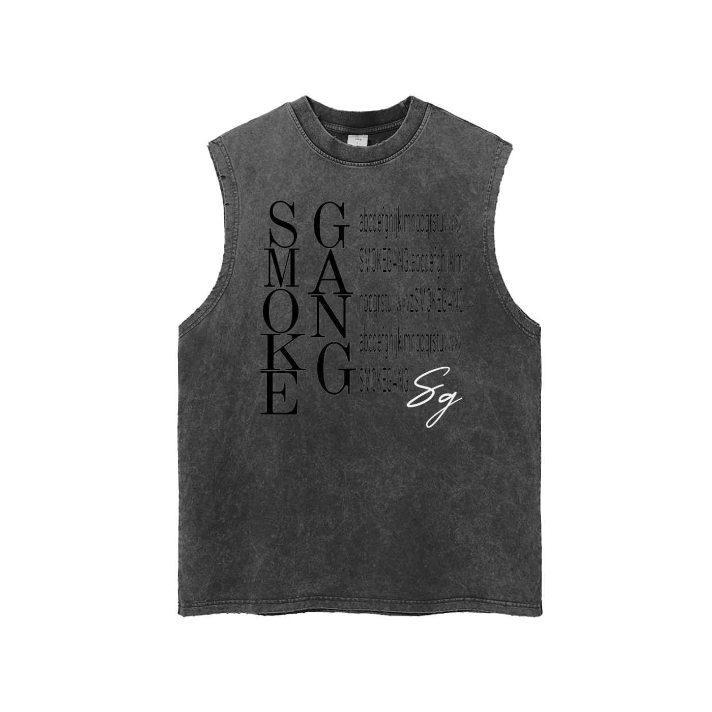 Snow Washed Frayed Hem Tank Top