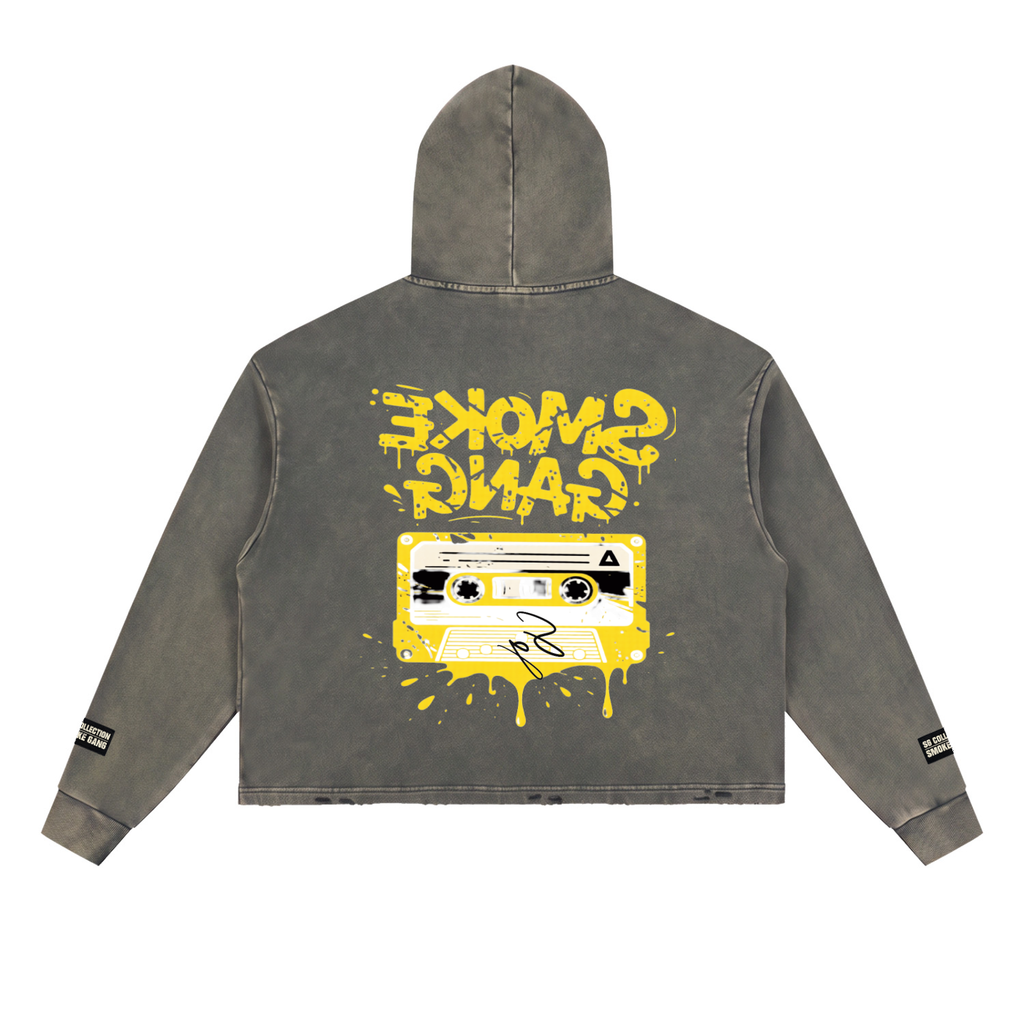 Vintage Washed SG Frayed-Hem Hoodie