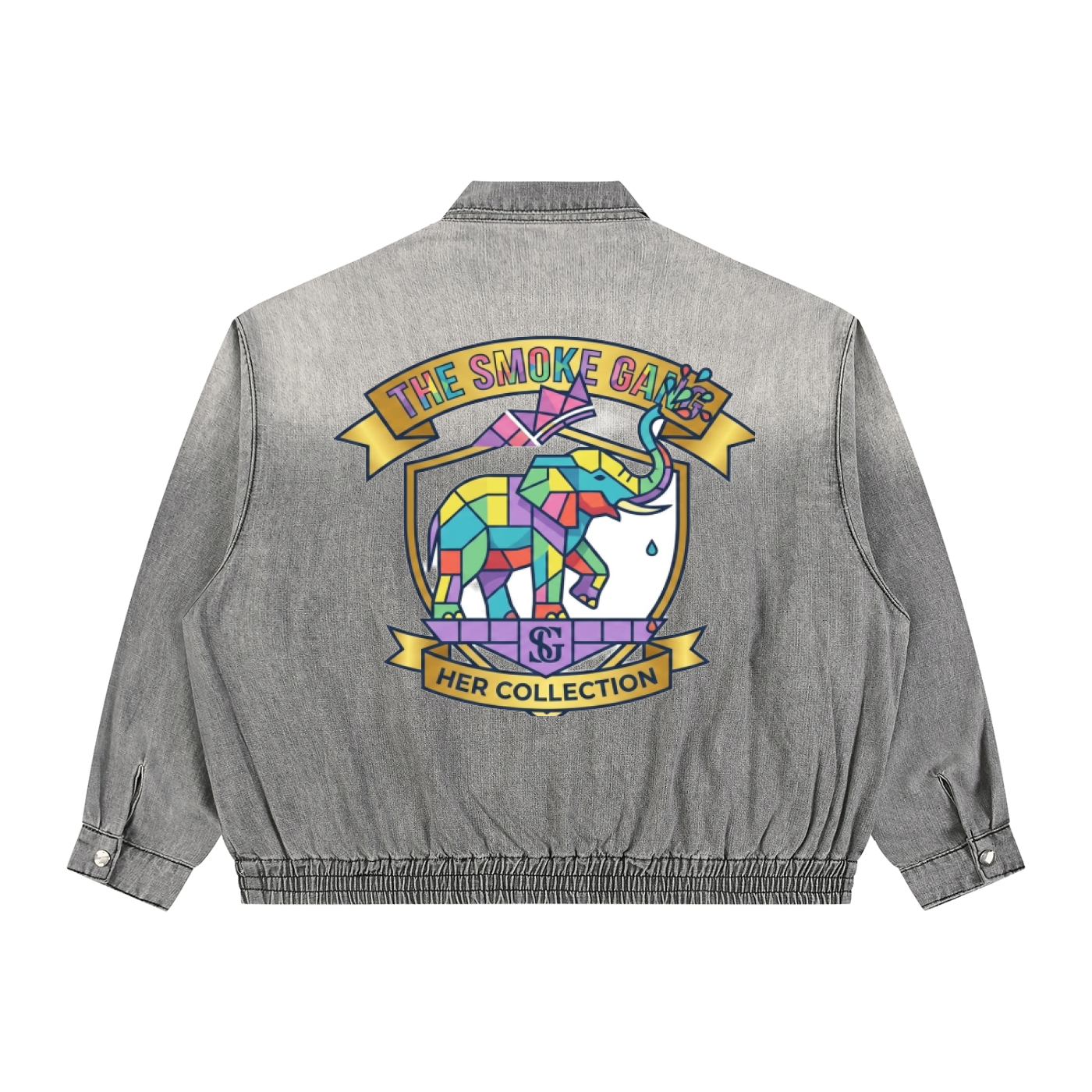 Unisex Vintage Wash Full-Zip Denim Jacket