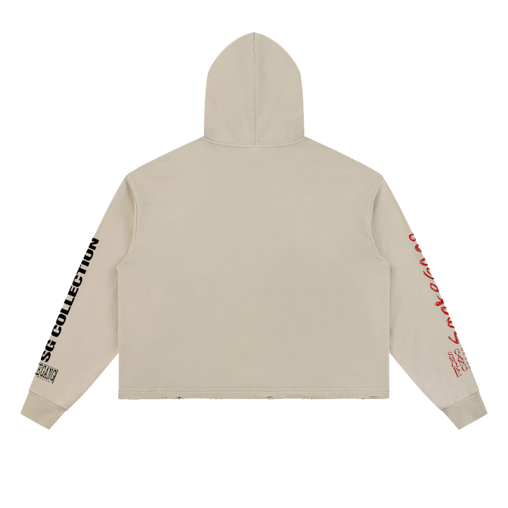 Vintage SG Washed Frayed-Hem Hoodie