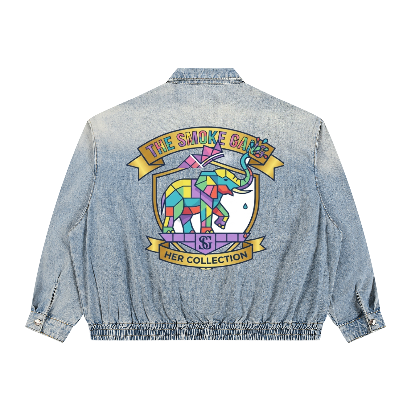 Unisex Vintage Wash Full-Zip Denim Jacket