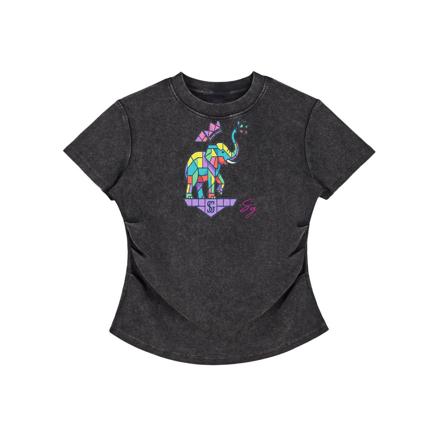 Vintage Washed Bodycon Cotton T-Shirt