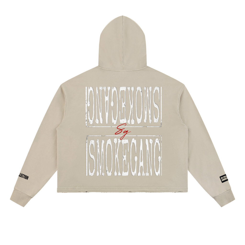 Vintage SG Washed Frayed-Hem Hoodie
