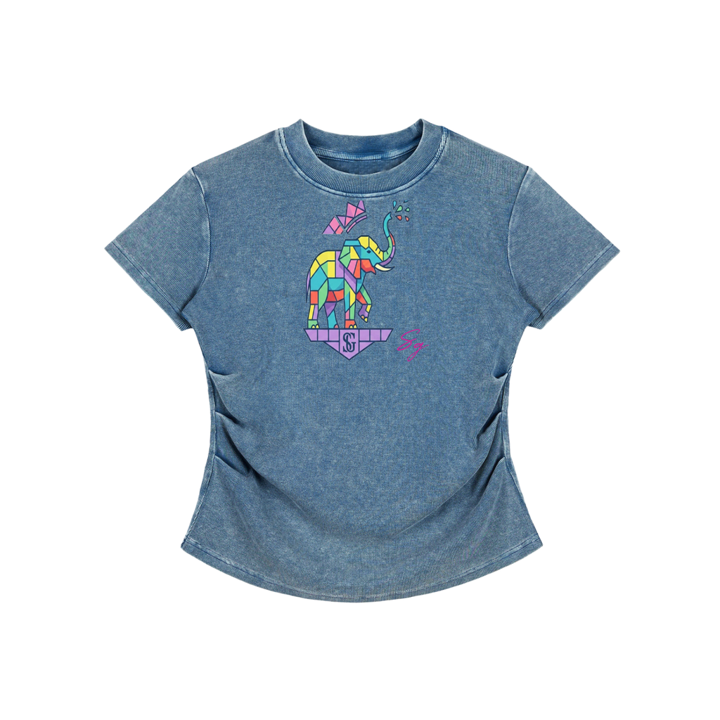 Vintage Washed Bodycon Cotton T-Shirt