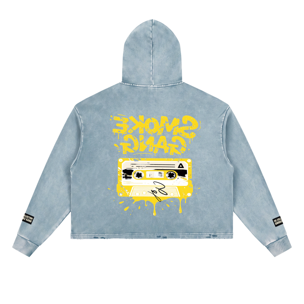 Vintage Washed SG Frayed-Hem Hoodie