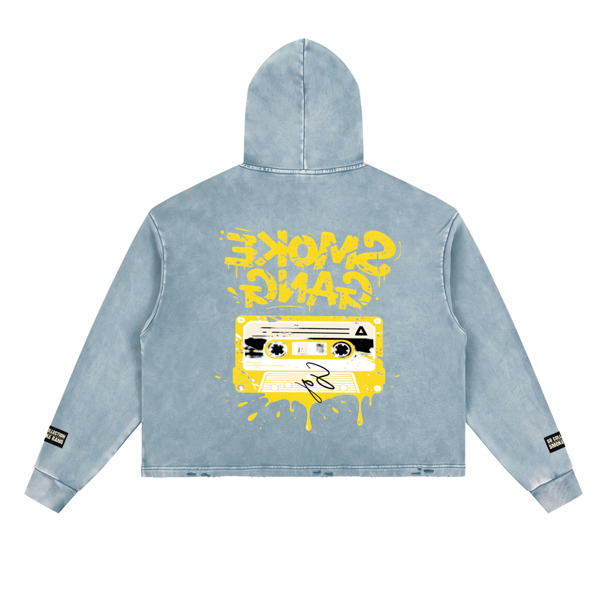 Vintage Washed SG Frayed-Hem Hoodie