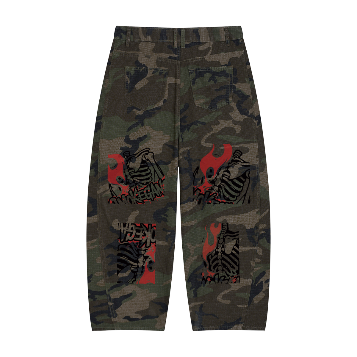 Men’s Camo Barrel Leg Cargo Pants