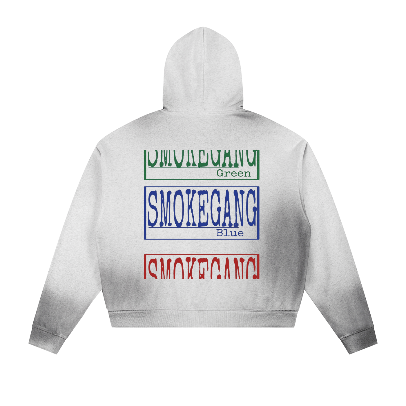 Sun Fade Frayed Raw Edge Fleece Zip Hoodie