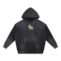 Vintage Washed Frayed Fleece Hoodie