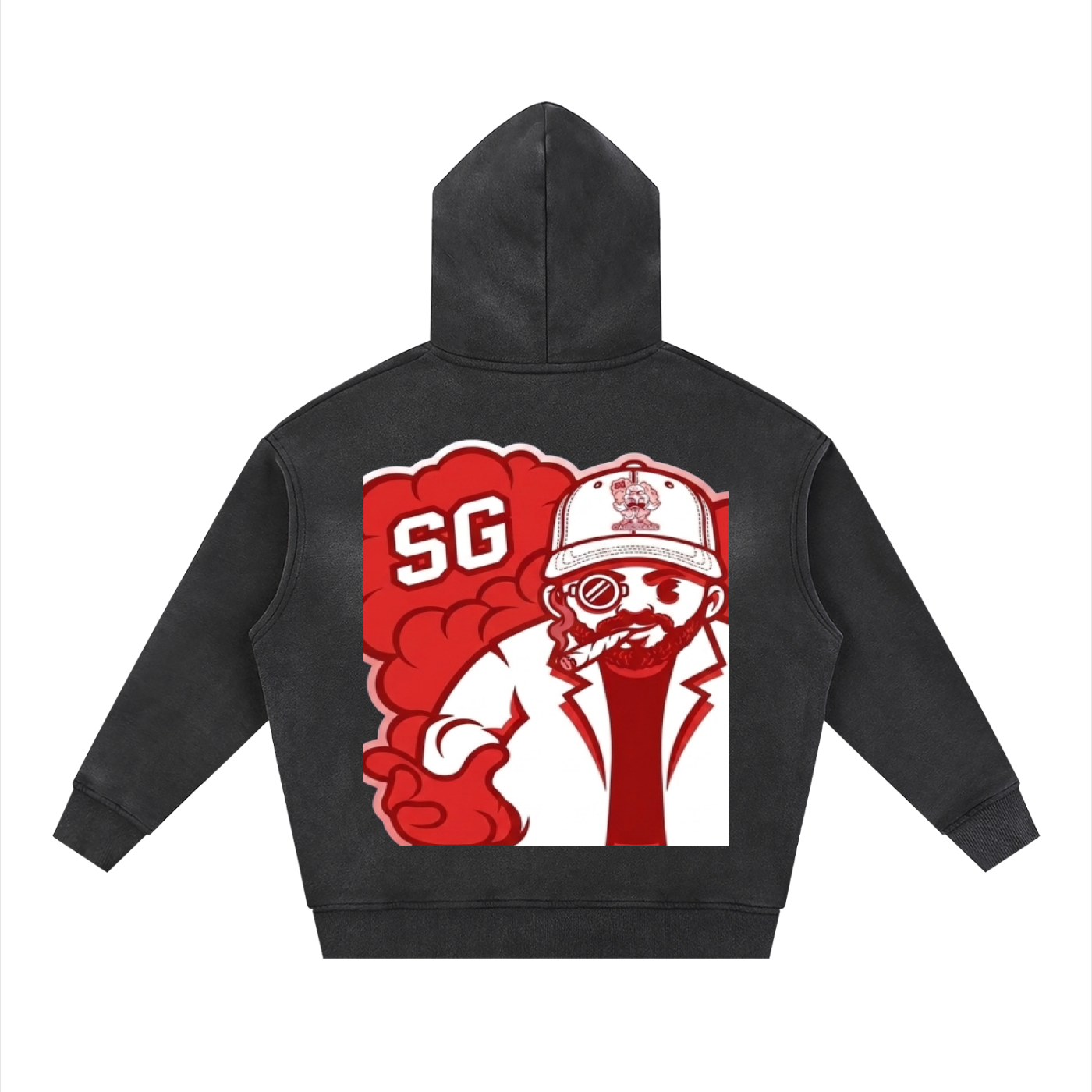 Sunfade Two-way Zipper Boxy Fleece Hoodie
