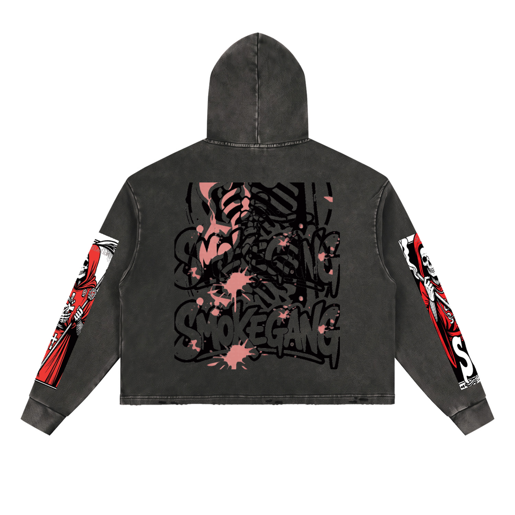 Vintage Washed SG Frayed-Hem Hoodie