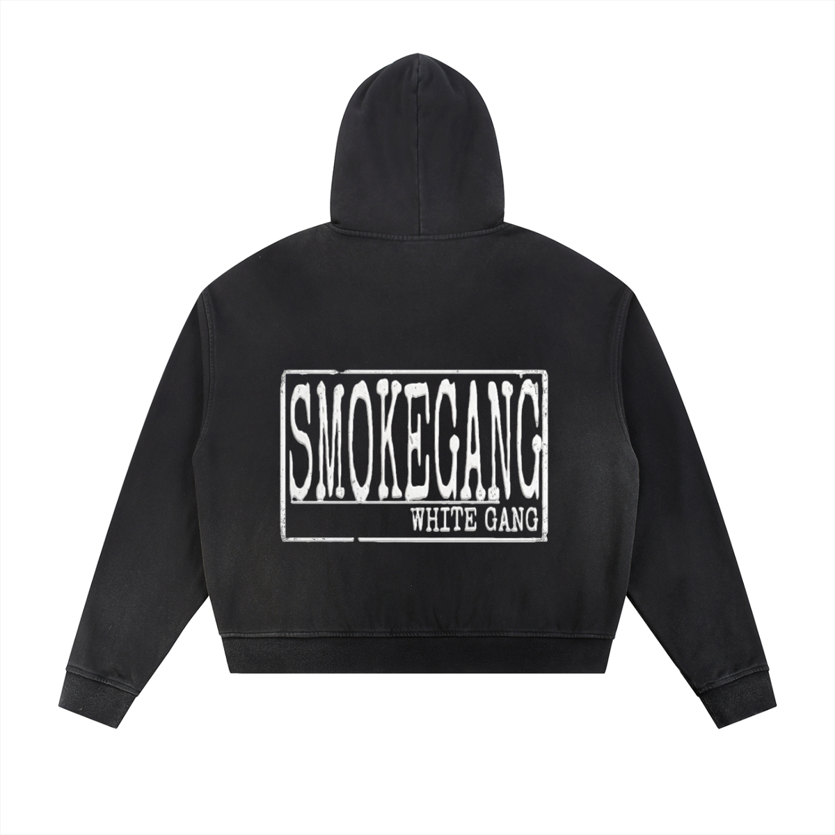 Sun Fade Frayed Raw Edge Fleece Zip Hoodie