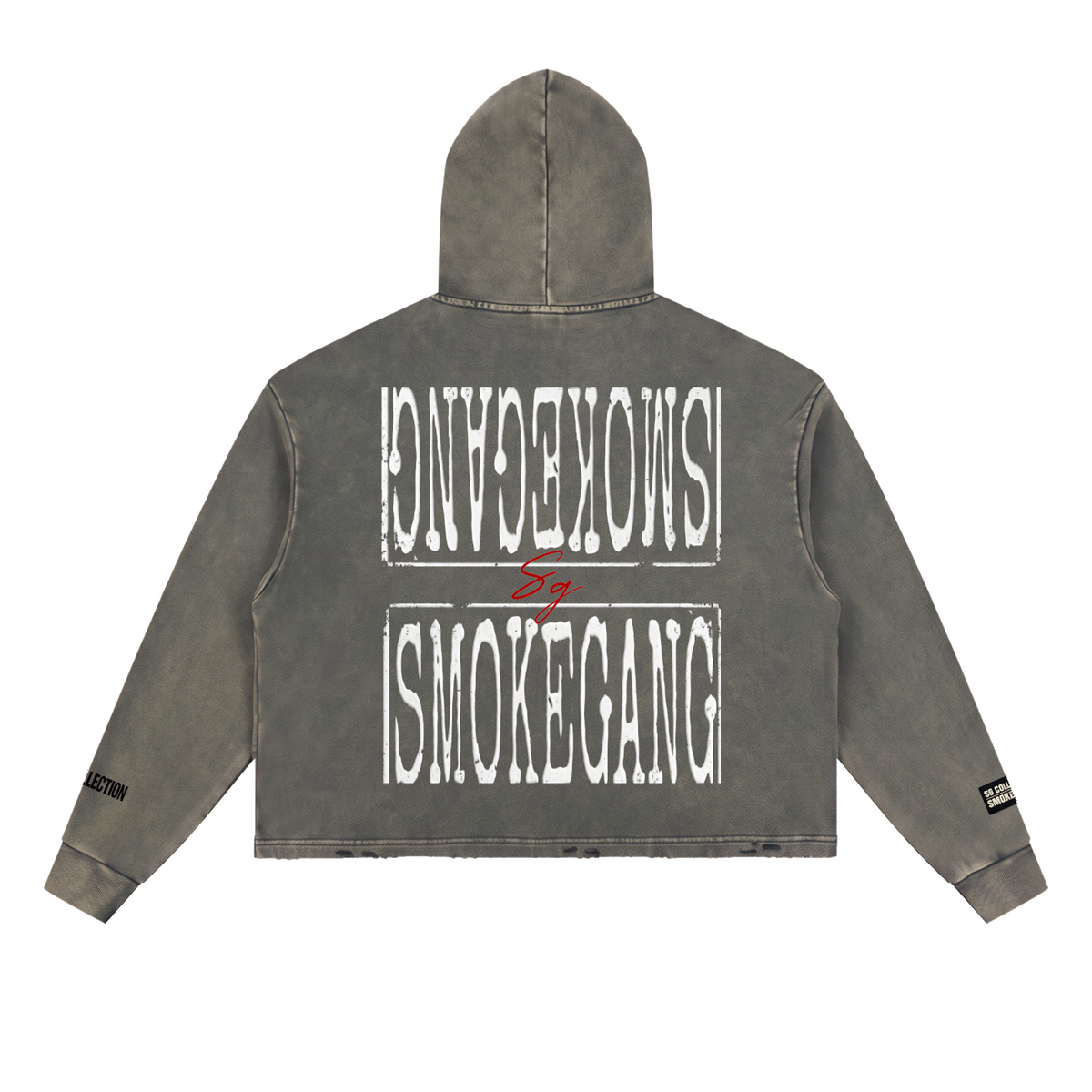 Vintage SG Washed Frayed-Hem Hoodie
