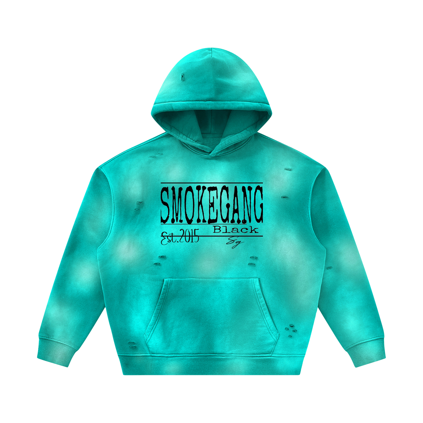 Unisex Sunfade Frayed Fleece Hoodie