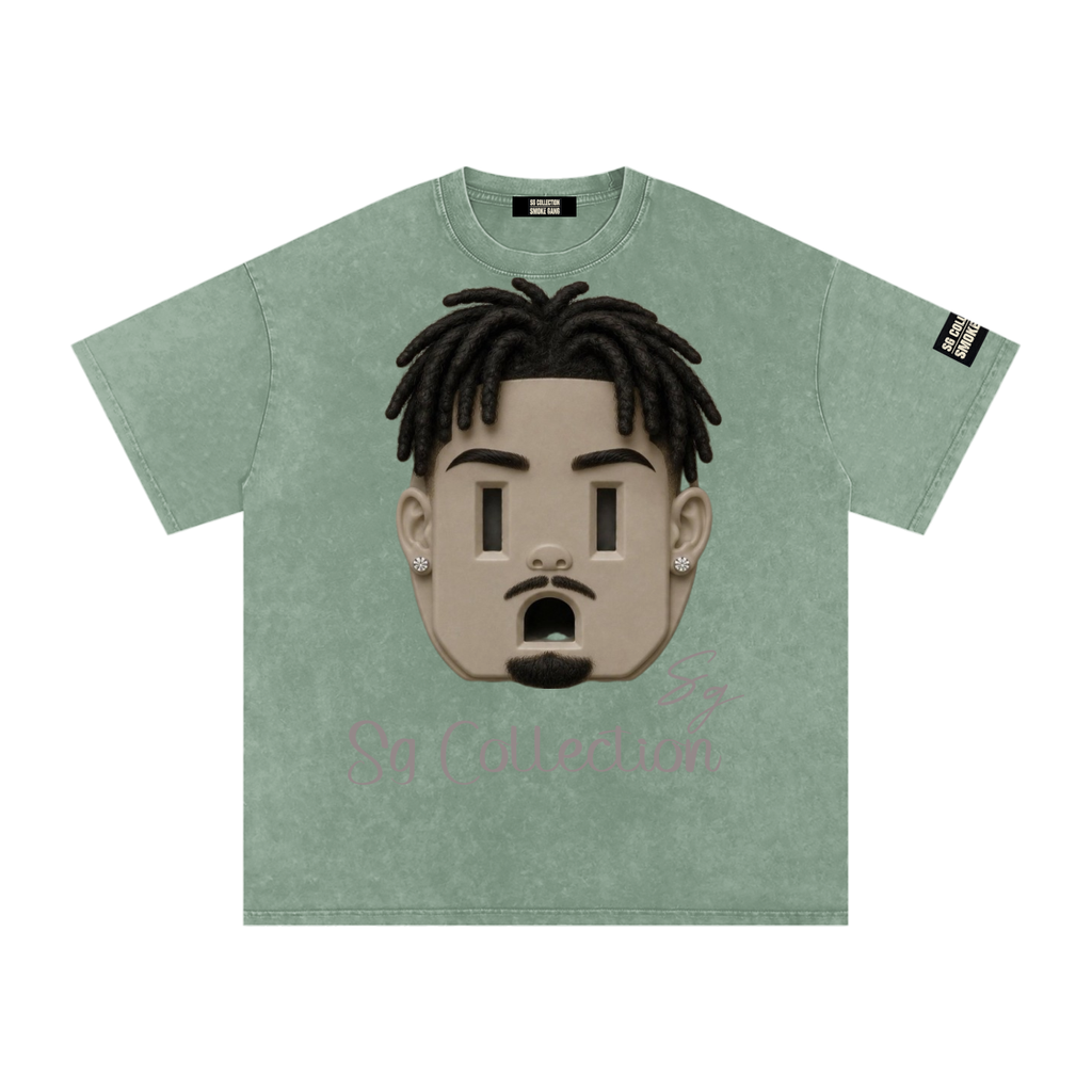 Snow Washed SmokeGang Oversized Cotton T-Shirt