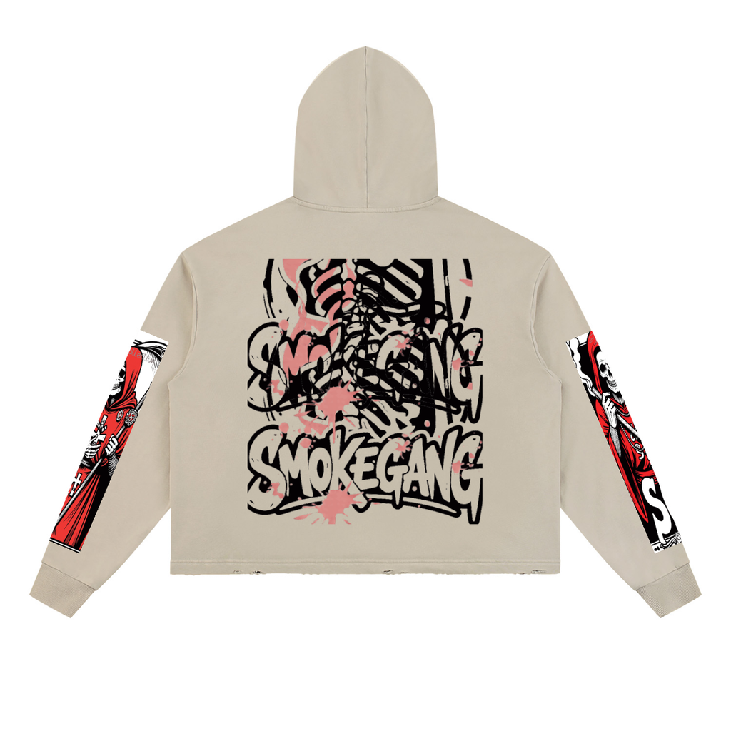 Vintage Washed SG Frayed-Hem Hoodie