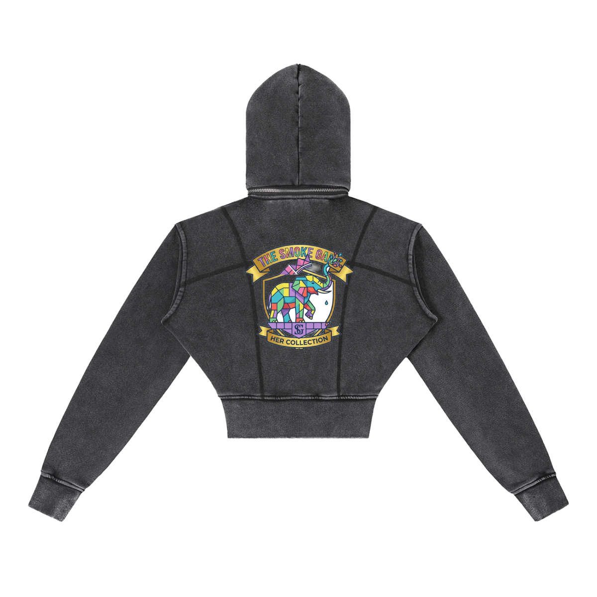 Vintage Washed Cropped Fleece Hoodie