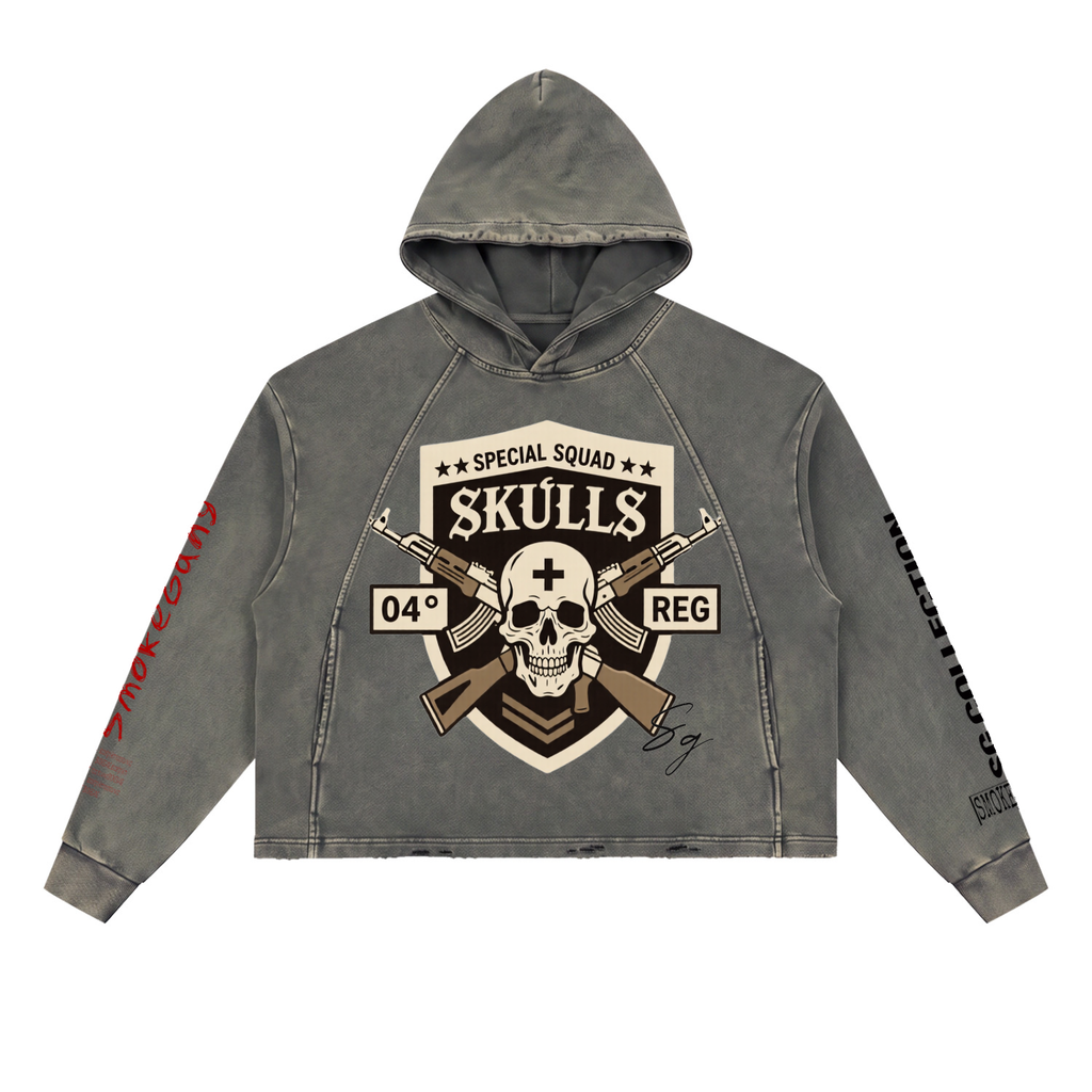 Vintage SG Washed Frayed-Hem Hoodie