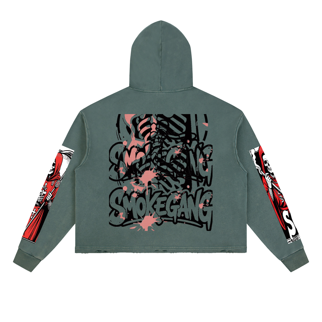 Vintage Washed SG Frayed-Hem Hoodie