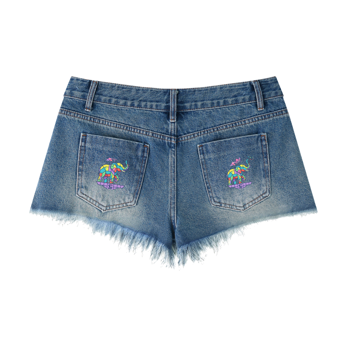 Women's Vintage Wash Raw Hem Denim Shorts