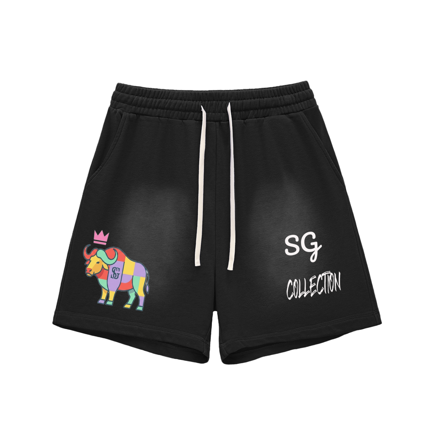 Sun Fade Raw Edge Cotton Shorts