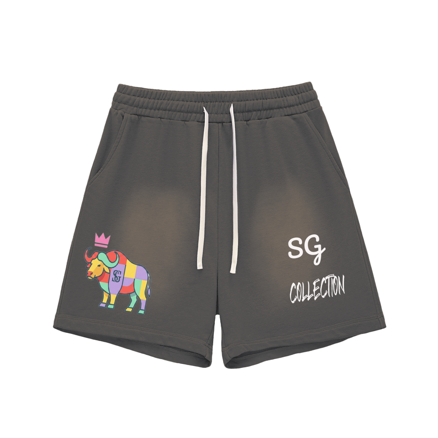 Sun Fade Raw Edge Cotton Shorts