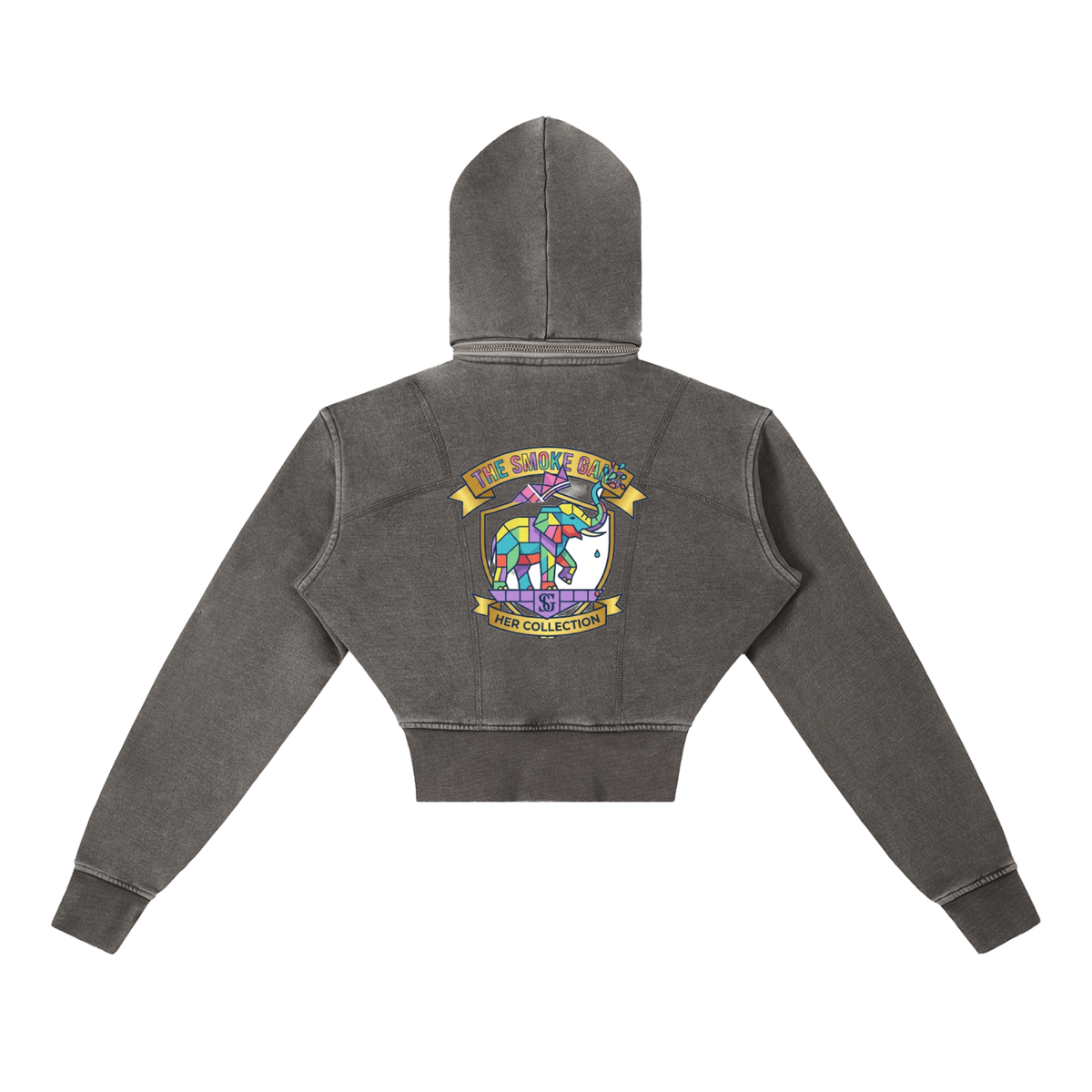 Vintage Washed Cropped Fleece Hoodie