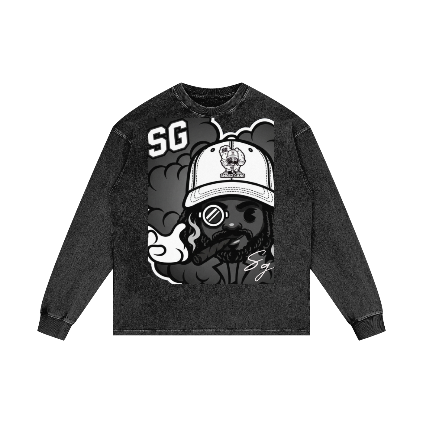 Acid Wash Oversize Long Sleeve T-Shirt