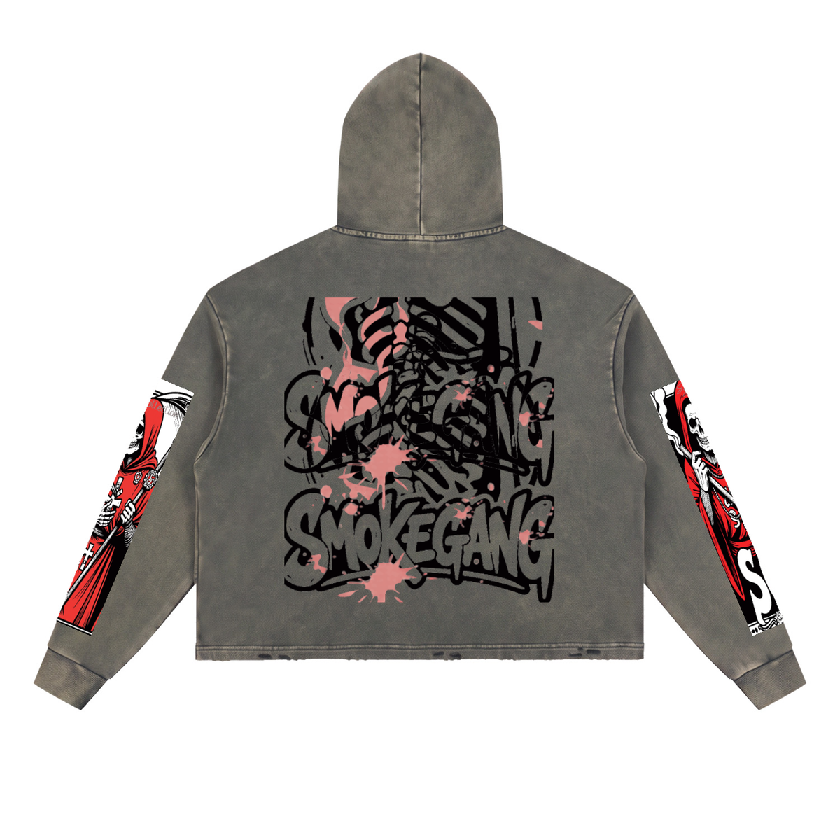 Vintage Washed SG Frayed-Hem Hoodie