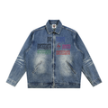 Vintage Wash Zip Up Denim Jacket