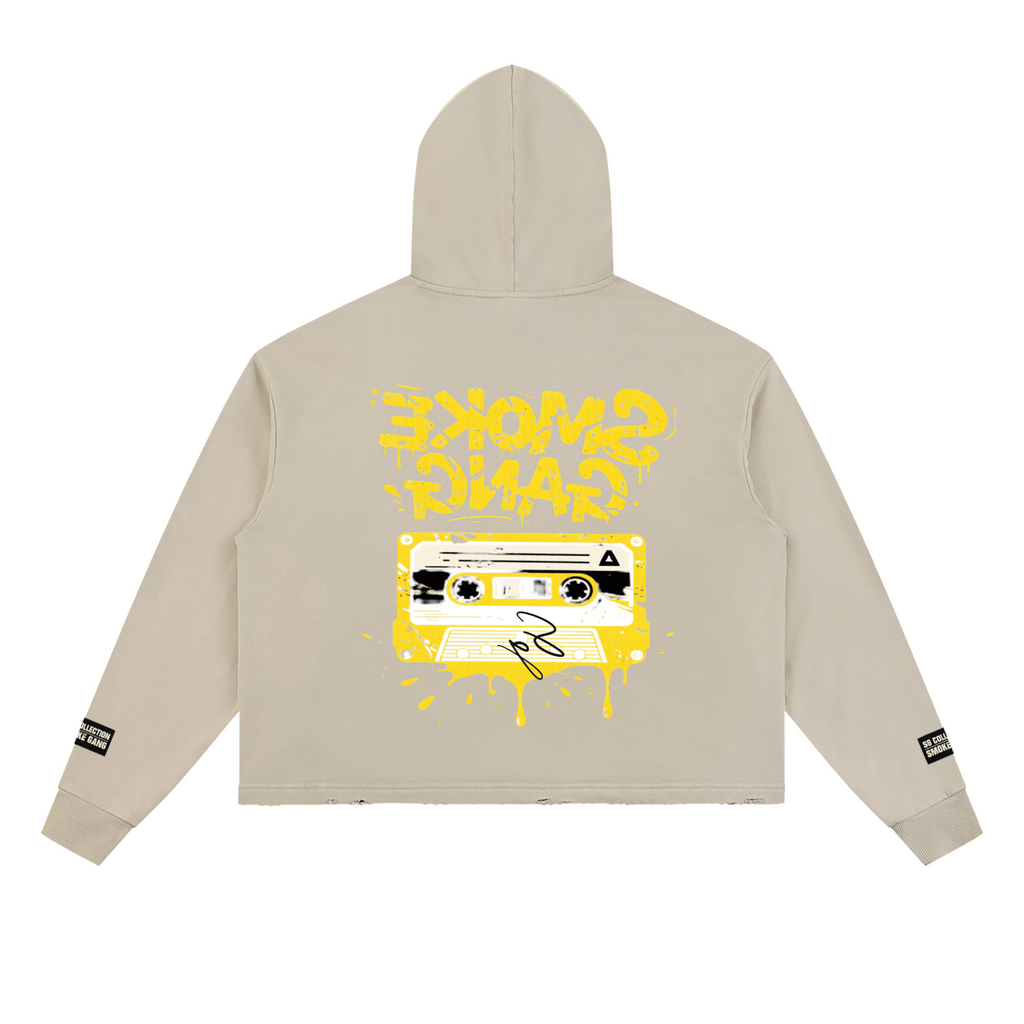 Vintage Washed SG Frayed-Hem Hoodie